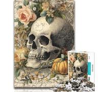 1000 Piece Jigsaw Retro Skull Jigsaw Puzzle 1000 Pieces for Adults,Decompressing Intellectual Educational Toy Great Gifts And Toys 50x75cm