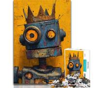 1000 Piece Jigsaw Robot in The Style of Basquiat Jigsaws Puzzles 1000 Pieces for Adults Gifts,with Matching Poster And Trivia Sheet for Age 14 (50x75cm)