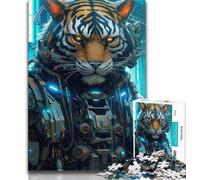 1000 Piece Jigsaw Robot Tiger 1000 Piece Jigsaw Puzzles for Teenagers Gifts,Wall Decoration Unique Birthday And Xmas Gifts Suitable for And 14 (50x75cm)