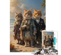 1000 Piece Jigsaw Royal Aristocrats Cats Relaxing Games Brain Intelligence Challenge Addictive Toys Gifts for Women Men Hand Speed Race (Size 38x52cm)