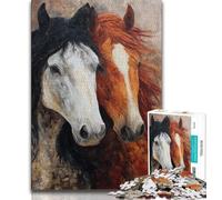 1000 Piece Jigsaw Running Horse Adult Puzzles 1000 Pieces,Learning Educational Toys Family Games Enhance Love between Couples (38x26cm)