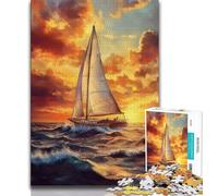1000 Piece Jigsaw Sailboat Sailing on The Sea 1000 Pieces Jigsaw Puzzle For Adults Teens,Parent-child Interaction for Age 14 Years Up (38x26cm)