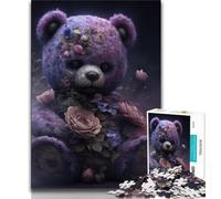 1000 Piece Jigsaw Sinister Teddy Adult Puzzles 1000 Pieces,Learning Educational Toys Family Games Enhance Love between Couples (50x75cm)