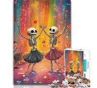 1000 Piece Jigsaw Skeleton Dancing Adult Jigsaws 1000 Piece,Wall Decoration Unique Birthday And Xmas Gifts Suitable for And 14 50x75cm