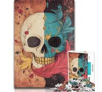 1000 Piece Jigsaw Skull Feathers Adult Jigsaws 1000 Piece,Wall Decoration Unique Birthday And Xmas Gifts Suitable for And 14 50x75cm