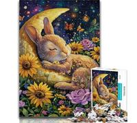 1000 Piece Jigsaw Sleeping Bunny 1000 Pieces Jigsaw Puzzle for Adults& Teens,Train Your Brain And Hands Gifts for Friends And Family 26x38cm