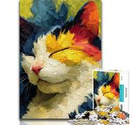 1000 Piece Jigsaw Sleeping Cat 1000 Pieces Jigsaw Puzzles for Adults And Teens,Fun Activity for Home, Rainy Days Toys, Birthday Gifts (38x26cm)