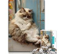 1000 Piece Jigsaw Sleeping Cat Adult Puzzles 1000 Pieces,Toys Educational Games Stress Relieving Enhance Love between Couples (50x75cm)