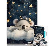 1000 Piece Jigsaw Sleeping Koala Adult Puzzles 1000 Pieces,Toys Educational Games Stress Relieving Enhance Love between Couples 50x75cm