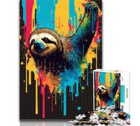 1000 Piece Jigsaw Sloth Colourful 1000 Pieces Jigsaw Puzzle For Adults Teens,Parent-child Interaction for Age 14 Years Up 50x75cm