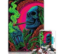 1000 Piece Jigsaw Smoke Skull Adult Jigsaws 1000 Piece,Wall Decoration Unique Birthday And Xmas Gifts Suitable for And 14 26x38cm