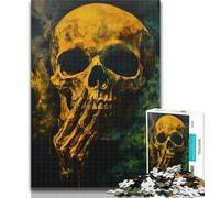 1000 Piece Jigsaw Smoky Skull Adult Jigsaw Puzzles 1000,Toys Educational Games Stress Relieving Great Gifts And Toys 26x38cm