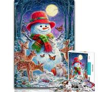 1000 Piece Jigsaw Snowman Jigsaws 1000 Pieces for Teenagers,Stress Reliever Difficult Challenge Unique Home Decor And Gifts (50x75cm)