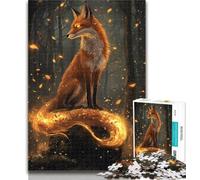 1000 Piece Jigsaw Spirit Fox 1000 Piece Jigsaw Puzzle for Adults Teens,Toys Educational Games Stress Relieving Artists Collection, Fine Art 26x38cm