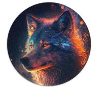 1000 Piece Jigsaw Spirit Wolf 1000 Pieces Round Puzzle Gifts Brain Teaser Game, Interactive Family Game, Suitable for Ages 14+ 1000pcs (67.5x67.5cm)