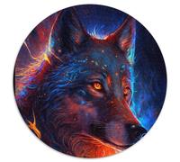 1000 Piece Jigsaw Spirit Wolf 1000 Pieces Round Puzzle Gifts Perfect for Teenagers & Collectors, Ideal Home Decor & Travel Gift 1000pcs (67.5x67.5cm)