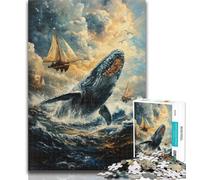 1000 Piece Jigsaw Spiritual Whale 1000 Pieces Jigsaw Puzzle for Adults& Teens,Train Your Brain And Hands Gifts for Friends And Family 50x75cm