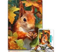 1000 Piece Jigsaw Squirrel Oil Painting 1000 Pieces Jigsaw Puzzle For Adults Teens,Toy Intellectual Game Artists Collection, Fine Art 50x75cm