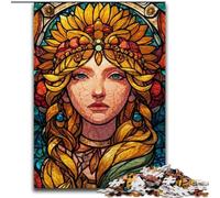 1000 Piece Jigsaw Stained Glass Animation 1000 Pieces Jigsaw Puzzles for Adults And Teens,Charcoal Art Staycation Kill Time for Home Decoration 1000 PCS