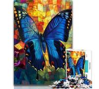 1000 Piece Jigsaw Stained Glass Butterfly Jigsaw Puzzles for Teenagers 1000 Pieces,Toys Educational Games Stress Relieving Parent-child Interaction (50x75cm)