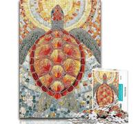 1000 Piece Jigsaw Stained Glass Turtle Adult Jigsaw Puzzles 1000,Toys Educational Games Stress Relieving Great Gifts And Toys (26x38cm)