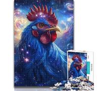 1000 Piece Jigsaw Starry Sky Rooster Jigsaw Puzzles for Teenagers 1000 Pieces,Decompressing Intellectual Educational Toy Birthday Present, Gifts 50x75cm