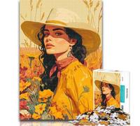 1000 Piece Jigsaw Summer Girl Puzzles for Adults And Teenagers,Decompressing Intellectual Educational Toy Secret Santa Gifts 50x75cm