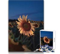 1000 Piece Jigsaw Sunflower Field at Dusk Relaxing Leisure Time Activity Precision Cut Smooth Edge Play Toy Size 38x52cm