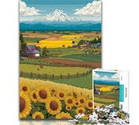 1000 Piece Jigsaw Sunflower Field Puzzles for Adults And Teenagers,Decompressing Intellectual Educational Toy Secret Santa Gifts 26x38cm