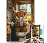 1000 Piece Jigsaw Sunflower Heights Cow Adult Puzzles 1000 Pieces,Toys Educational Games Stress Relieving Wishlist with Santa Claus 75x50cm