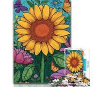 1000 Piece Jigsaw Sunflower Jigsaw Puzzles for Adults,Artistic Wall Decor & Birthday Gift Idea for Friends, Home Office 50x75cm