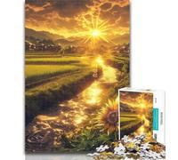 1000 Piece Jigsaw Sunflower Landscape 1000 Piece Jigsaw Puzzle for Adults And Teenagers,Unique Home Decor And Gifts for Age 14 50x75cm