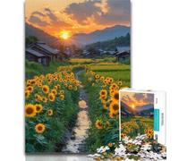 1000 Piece Jigsaw Sunflower Landscape 1000 Pieces Jigsaw Puzzles For Teens And Adults,Fully Interlocking & Randomly Shaped Pieces 50x75cm