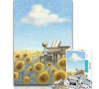1000 Piece Jigsaw Sunflower Playing The Piano 1000 Pieces Jigsaw Puzzles for Adults And Teens,Educational Toys & Games for Adults And Teenagers 50x75cm