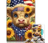 1000 Piece Jigsaw Sunflower Yak Baby Adult Jigsaws 1000 Piece,Toys Educational Games Stress Relieving Artists Collection, Fine Art 26x38cm
