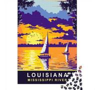 1000 Piece Jigsaw, Sunset Over Louisiana, New Year Gift, 52x38cm/1000pcs