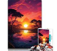 1000 Piece Jigsaw Sunset over River Jigsaw Puzzles for Teenagers 1000 Pieces,Toys Educational Games Stress Relieving Parent-child Interaction 50x75cm