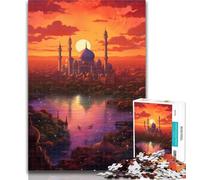1000 Piece Jigsaw Sunset over The City with Trees Jigsaw Puzzle 1000 Pieces for Adults,Educational Toys & Games for Adults And Teenagers 50x75cm