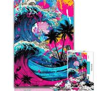 1000 Piece Jigsaw Surf Graffiti Adult Jigsaws 1000 Piece,Wall Decoration Unique Birthday And Xmas Gifts Suitable for And 14 26x38cm