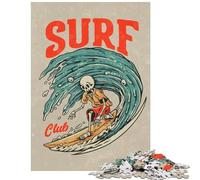 1000 Piece Jigsaw Surfing Hawaii Retro Puzzles for Teenagers For Family Fun Parent-child Interaction Unique Gifts for Birthday And Christmas (38x52cm/1000pcs)