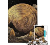 1000 Piece Jigsaw Surreal Golden Tree Ring Landscape Jigsaw Puzzles for Adults Precision Cutting Wishlist with Santa Claus Brainteaser Family Games (Size 38x26cm)