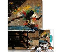 1000 Piece Jigsaw Table Tennis Painting 1000 Piece Jigsaw Puzzles for Teenagers Gifts,Wall Decoration Unique Birthday And Xmas Gifts Suitable for And 14 (26x38cm)