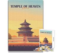 1000 Piece Jigsaw Temple of Heaven, China Relaxing Way to Fill Spare Time Consistent Precise Cutting Play Toy Size 50x75cm