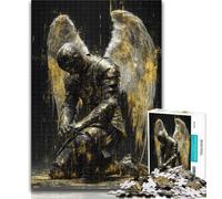 1000 Piece Jigsaw Ten Medieval Angel Knights 1000 Piece Jigsaw Puzzles,Educational Game for Birthday, Chrismas for And 14 Years Old 26x38cm