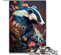 1000 Piece Jigsaw The Careful Badger Jigsaw Puzzles for Adults, 1000 Piece Challenging Brain Teaser for Teenager, Family Game Night Fun size 50x75cm