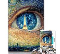 1000 Piece Jigsaw The Eiffel Tower in The Eyes Jigsaw Puzzle 1000 Pieces for Adults,Train Your Brain And Hands Birthday Present, Gifts 50x75cm