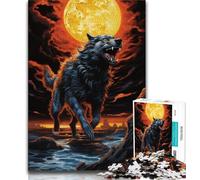 1000 Piece Jigsaw The Fierce Wolf Puzzles 1000 Pieces for Teenagers,Stress Reliever Difficult Challenge Enhance Love between Couples (50x75cm)