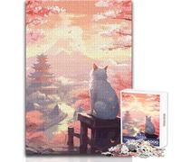 1000 Piece Jigsaw The Moon Night Cat Japan Relaxing Way to Fill Spare Time Consistent Precise Cutting Play Toy Size 50x75cm