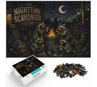 1000 Piece Jigsaw, The Nighttime Scavenger Club Raccoons, New Year Gift, 1000pcs (40x28cm)