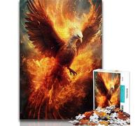 1000 Piece Jigsaw The Phoenix with Fire Puzzles 1000 Pieces for Teenagers,Stress Reliever Difficult Challenge Enhance Love between Couples (50x75cm)